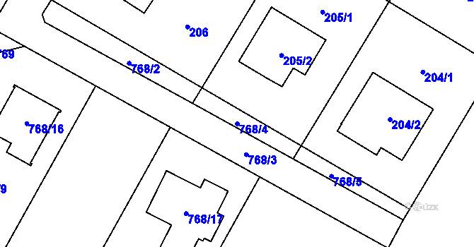 Parcela st. 768/4 v KÚ Senec u Plzně, Katastrální mapa