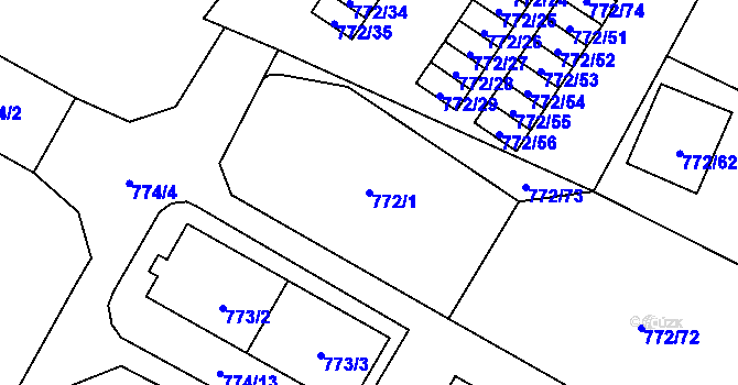 Parcela st. 772/1 v KÚ Senec u Plzně, Katastrální mapa