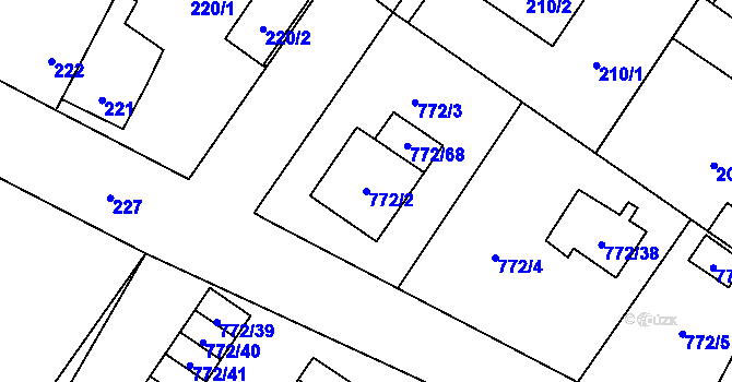 Parcela st. 772/2 v KÚ Senec u Plzně, Katastrální mapa