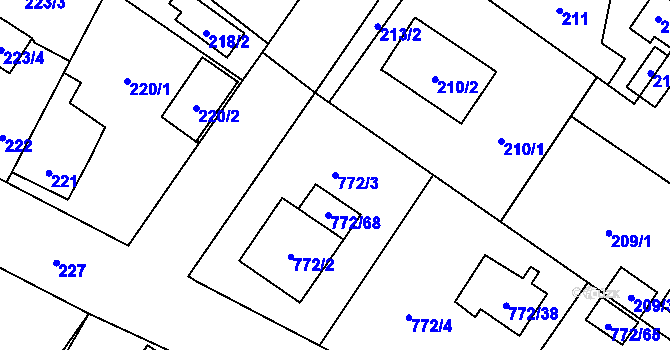 Parcela st. 772/3 v KÚ Senec u Plzně, Katastrální mapa