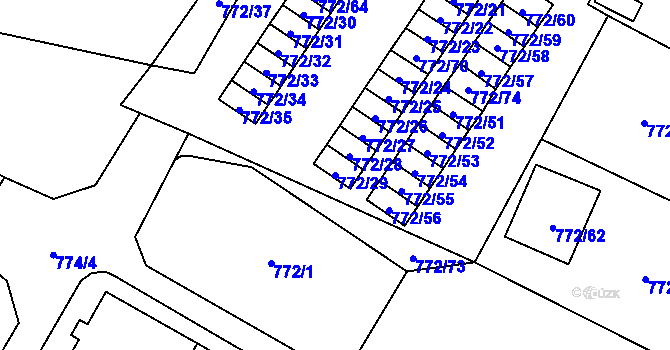 Parcela st. 772/29 v KÚ Senec u Plzně, Katastrální mapa