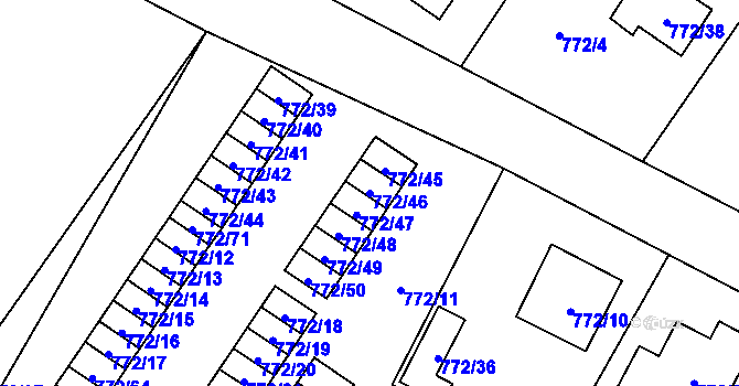 Parcela st. 772/46 v KÚ Senec u Plzně, Katastrální mapa
