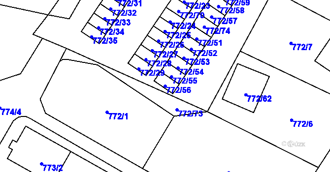 Parcela st. 772/56 v KÚ Senec u Plzně, Katastrální mapa