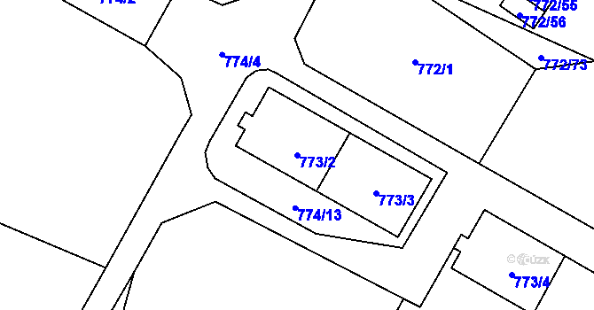 Parcela st. 773/2 v KÚ Senec u Plzně, Katastrální mapa