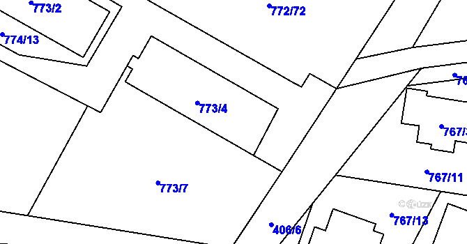 Parcela st. 773/5 v KÚ Senec u Plzně, Katastrální mapa