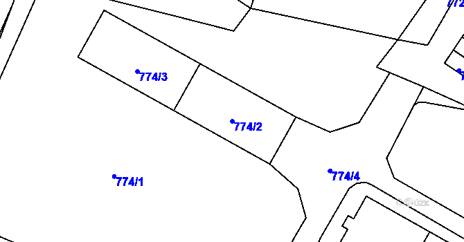 Parcela st. 774/2 v KÚ Senec u Plzně, Katastrální mapa