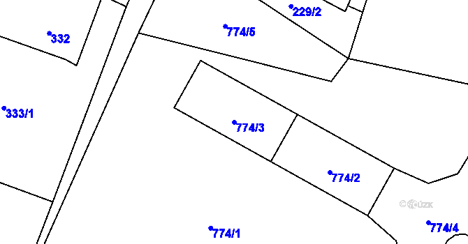 Parcela st. 774/3 v KÚ Senec u Plzně, Katastrální mapa