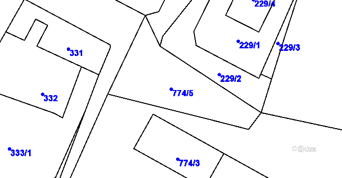 Parcela st. 774/5 v KÚ Senec u Plzně, Katastrální mapa