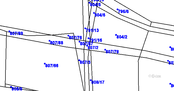 Parcela st. 807/2 v KÚ Senec u Plzně, Katastrální mapa