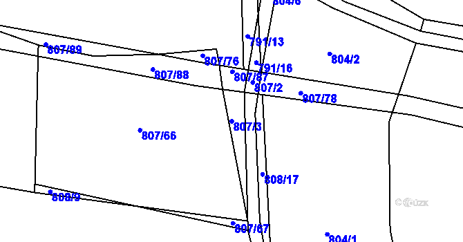 Parcela st. 807/3 v KÚ Senec u Plzně, Katastrální mapa