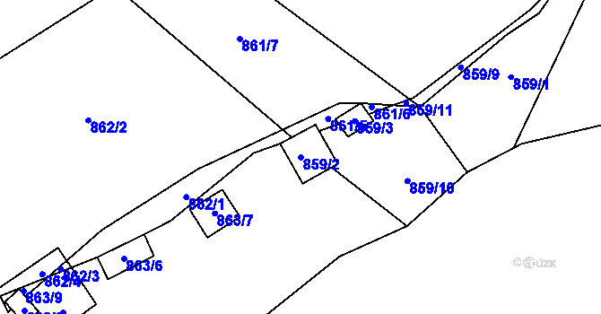 Parcela st. 859/2 v KÚ Senec u Plzně, Katastrální mapa