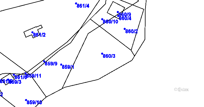 Parcela st. 860/3 v KÚ Senec u Plzně, Katastrální mapa