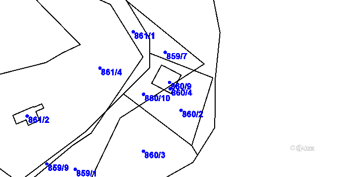 Parcela st. 860/4 v KÚ Senec u Plzně, Katastrální mapa