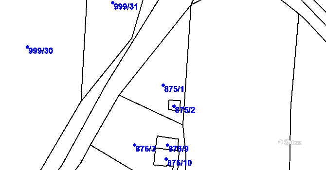 Parcela st. 875/1 v KÚ Senec u Plzně, Katastrální mapa