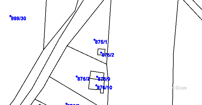 Parcela st. 875/2 v KÚ Senec u Plzně, Katastrální mapa