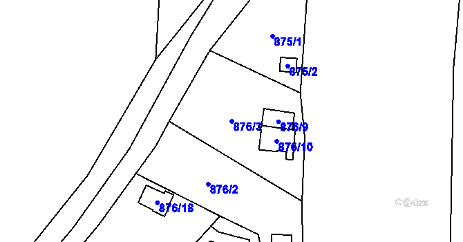 Parcela st. 876/3 v KÚ Senec u Plzně, Katastrální mapa