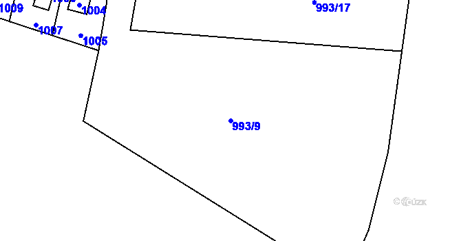 Parcela st. 993/9 v KÚ Senec u Plzně, Katastrální mapa