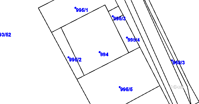 Parcela st. 994 v KÚ Senec u Plzně, Katastrální mapa