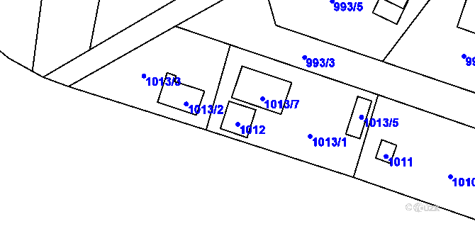 Parcela st. 1012 v KÚ Senec u Plzně, Katastrální mapa