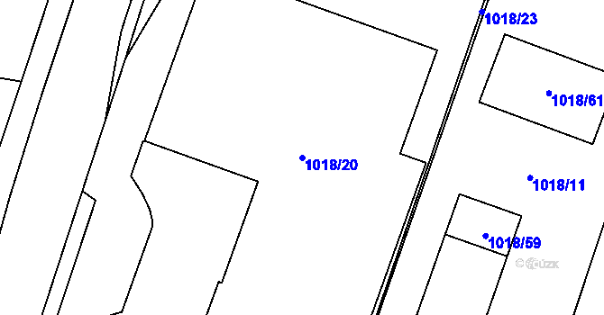 Parcela st. 1018/20 v KÚ Senec u Plzně, Katastrální mapa