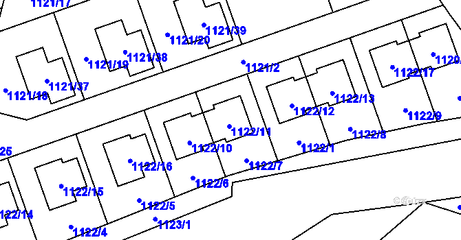Parcela st. 1122 v KÚ Senec u Plzně, Katastrální mapa