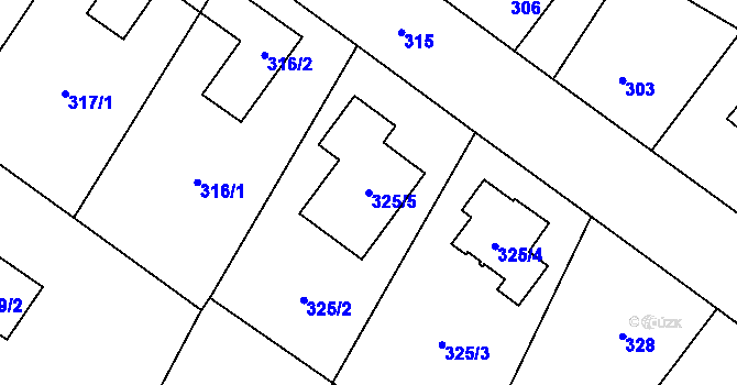 Parcela st. 325/5 v KÚ Senec u Plzně, Katastrální mapa