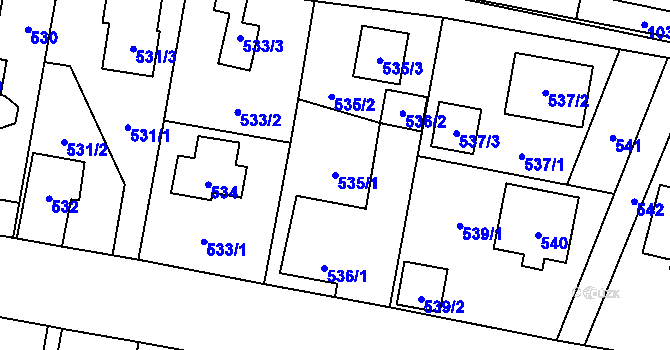 Parcela st. 535/1 v KÚ Senec u Plzně, Katastrální mapa