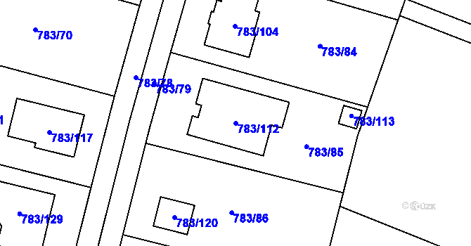 Parcela st. 783/112 v KÚ Senec u Plzně, Katastrální mapa