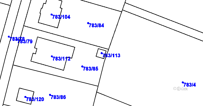 Parcela st. 783/113 v KÚ Senec u Plzně, Katastrální mapa