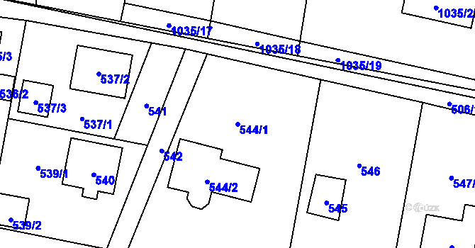 Parcela st. 544/1 v KÚ Senec u Plzně, Katastrální mapa