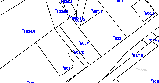 Parcela st. 503/1 v KÚ Senec u Plzně, Katastrální mapa
