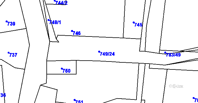 Parcela st. 749/24 v KÚ Senec u Plzně, Katastrální mapa