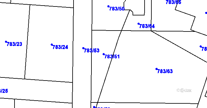 Parcela st. 783/51 v KÚ Senec u Plzně, Katastrální mapa