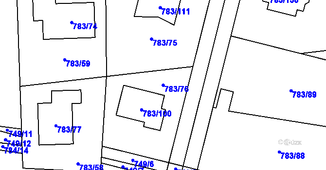 Parcela st. 783/76 v KÚ Senec u Plzně, Katastrální mapa