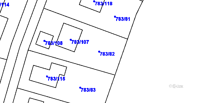 Parcela st. 783/82 v KÚ Senec u Plzně, Katastrální mapa