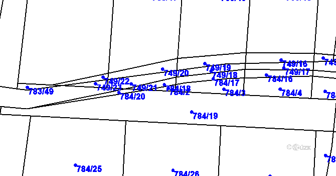 Parcela st. 784/2 v KÚ Senec u Plzně, Katastrální mapa