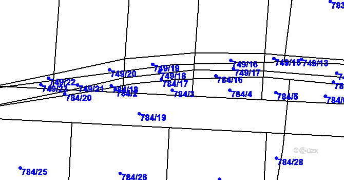 Parcela st. 784/3 v KÚ Senec u Plzně, Katastrální mapa
