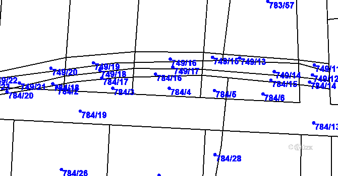Parcela st. 784/4 v KÚ Senec u Plzně, Katastrální mapa