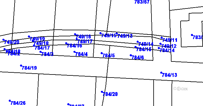 Parcela st. 784/5 v KÚ Senec u Plzně, Katastrální mapa