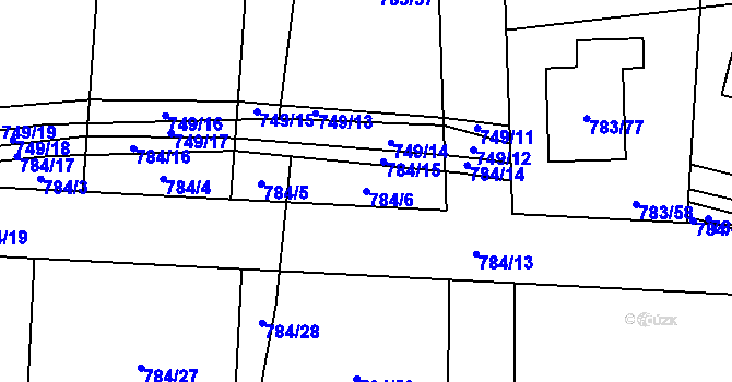 Parcela st. 784/6 v KÚ Senec u Plzně, Katastrální mapa