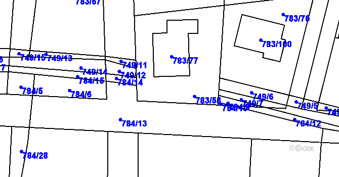 Parcela st. 784/8 v KÚ Senec u Plzně, Katastrální mapa