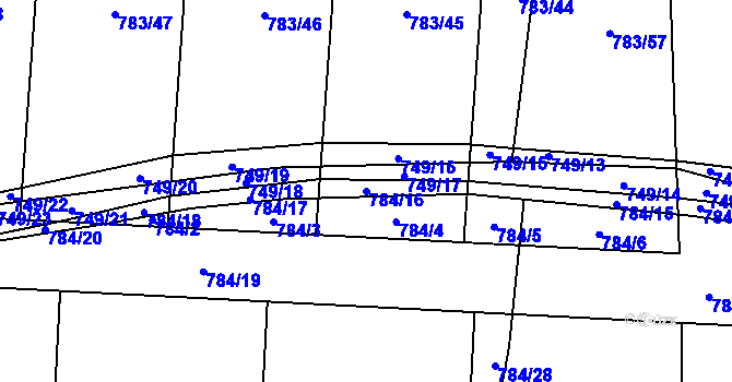 Parcela st. 784/16 v KÚ Senec u Plzně, Katastrální mapa