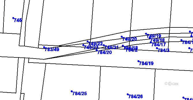 Parcela st. 784/20 v KÚ Senec u Plzně, Katastrální mapa
