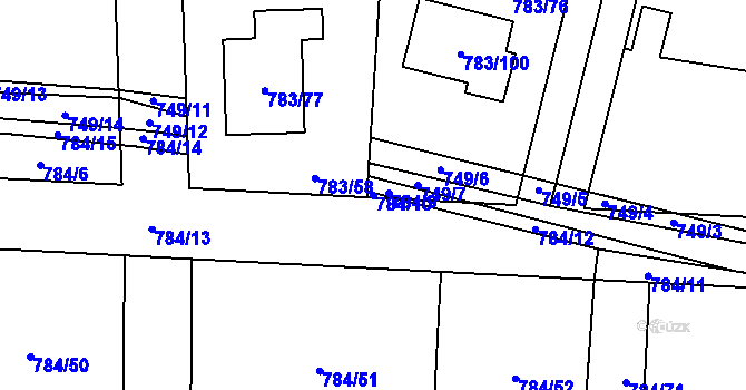 Parcela st. 784/10 v KÚ Senec u Plzně, Katastrální mapa