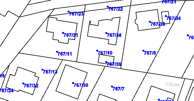 Parcela st. 767/10 v KÚ Senec u Plzně, Katastrální mapa