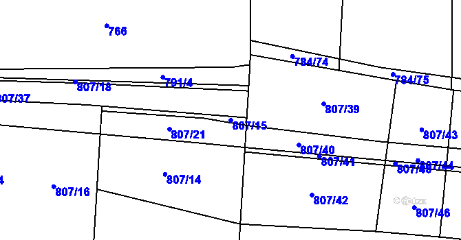 Parcela st. 807/15 v KÚ Senec u Plzně, Katastrální mapa