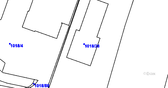 Parcela st. 1018/28 v KÚ Senec u Plzně, Katastrální mapa