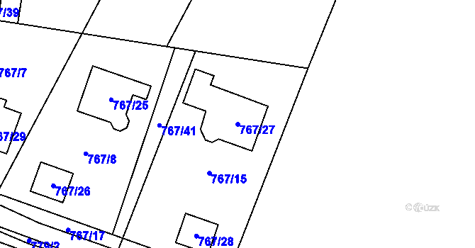 Parcela st. 767/27 v KÚ Senec u Plzně, Katastrální mapa