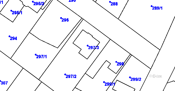 Parcela st. 297/3 v KÚ Senec u Plzně, Katastrální mapa