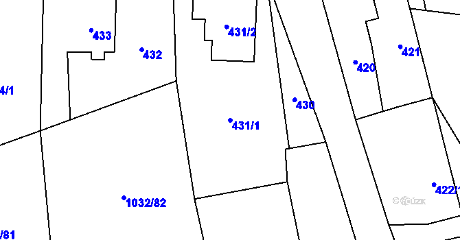 Parcela st. 431/1 v KÚ Senec u Plzně, Katastrální mapa